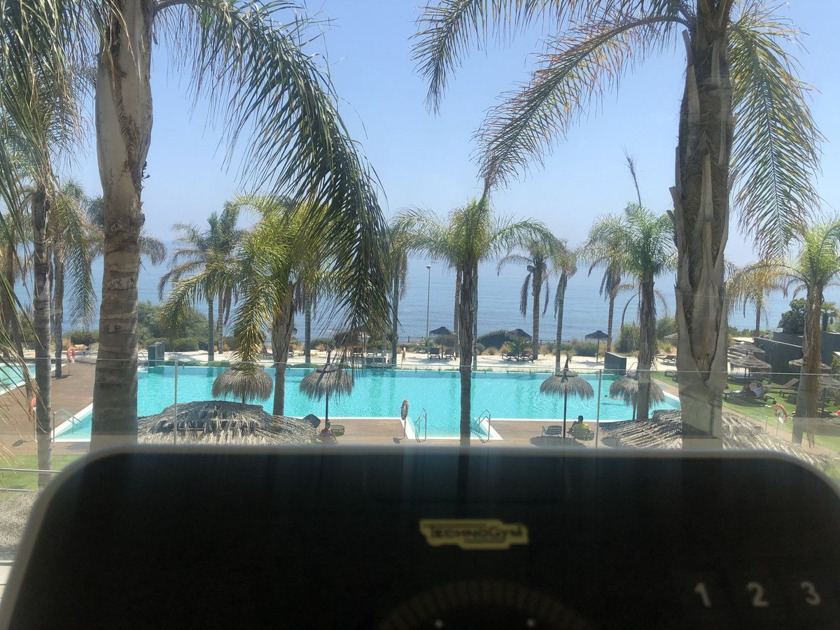 The pool and the sea, seen from the gym