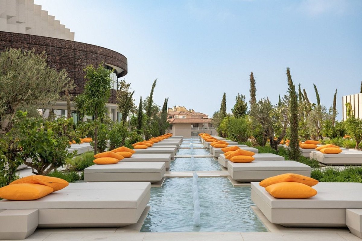 The resort's water garden