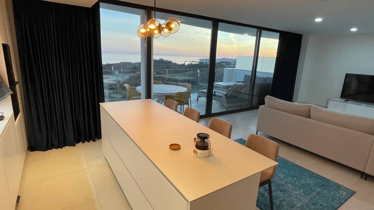 The kitchen island at sunset