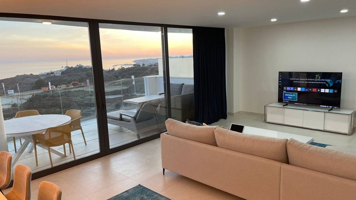 The sea through the living-room glass