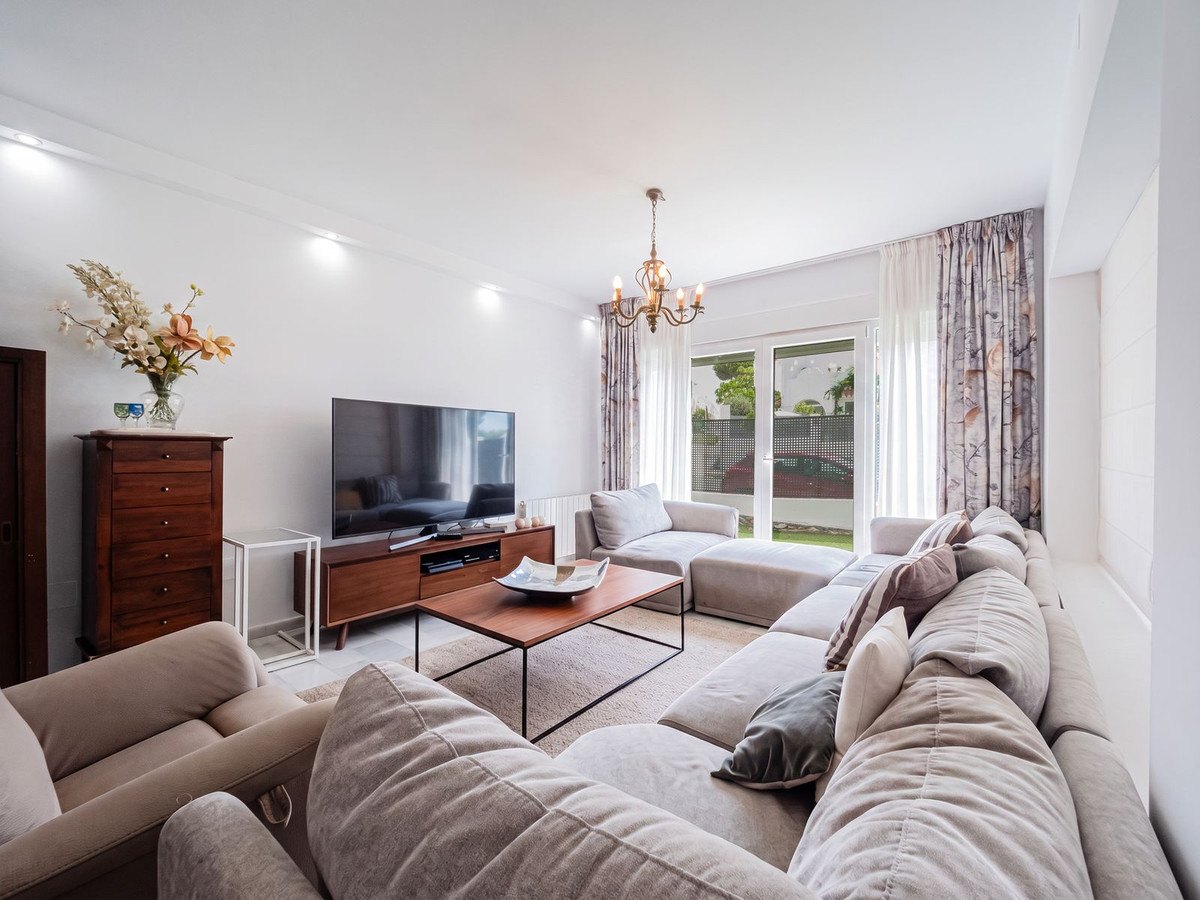 The living room with its sofas