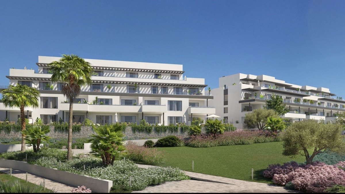 The buildings among the gardens — a computer-generated image