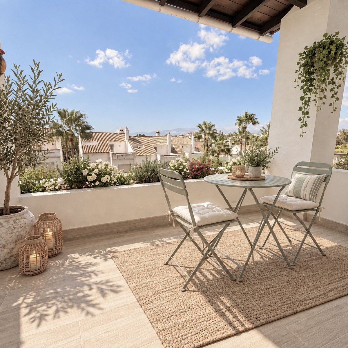 The private terrace off the bedroom