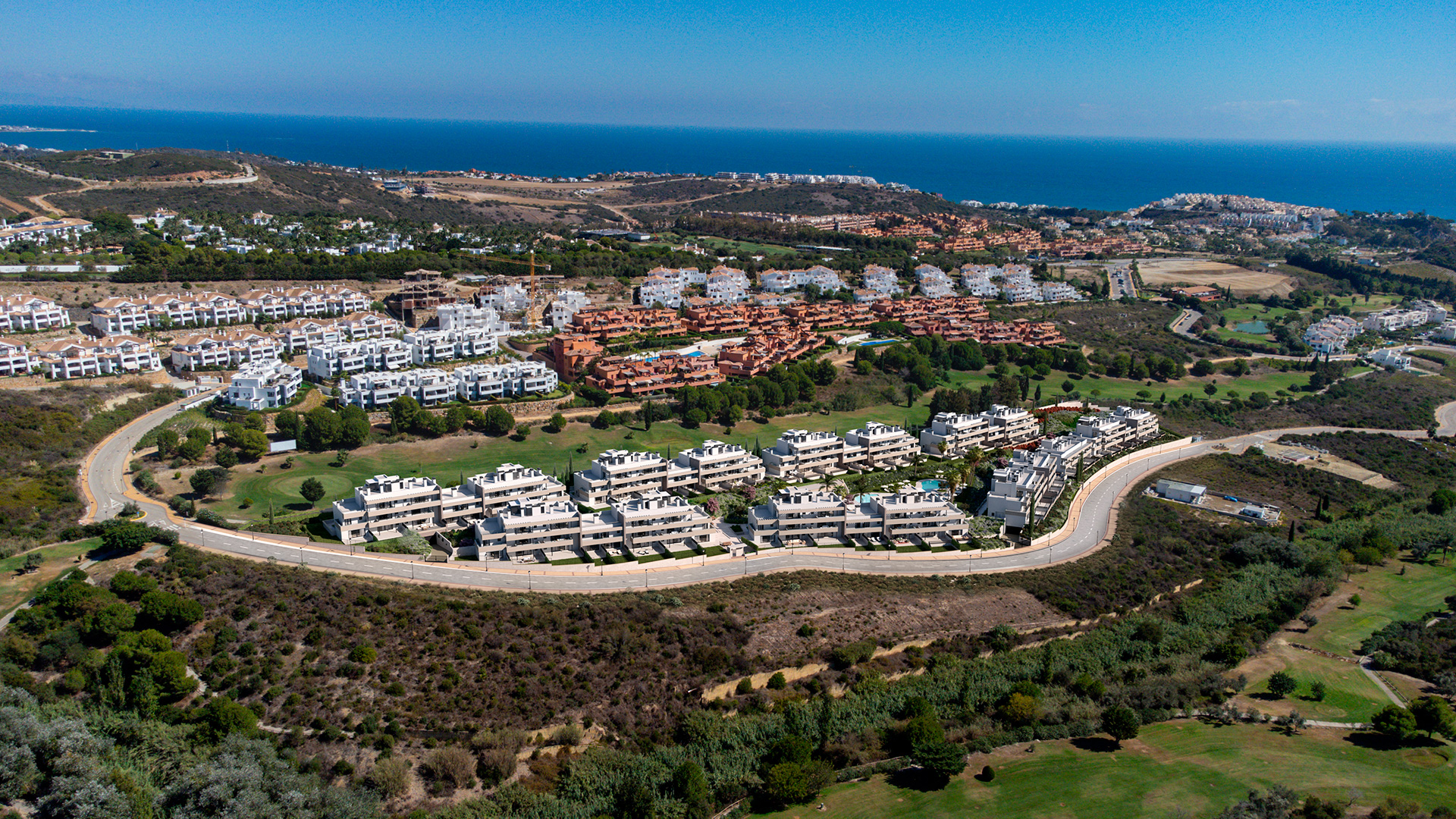 Casares Costa from the air, the development on the hillside