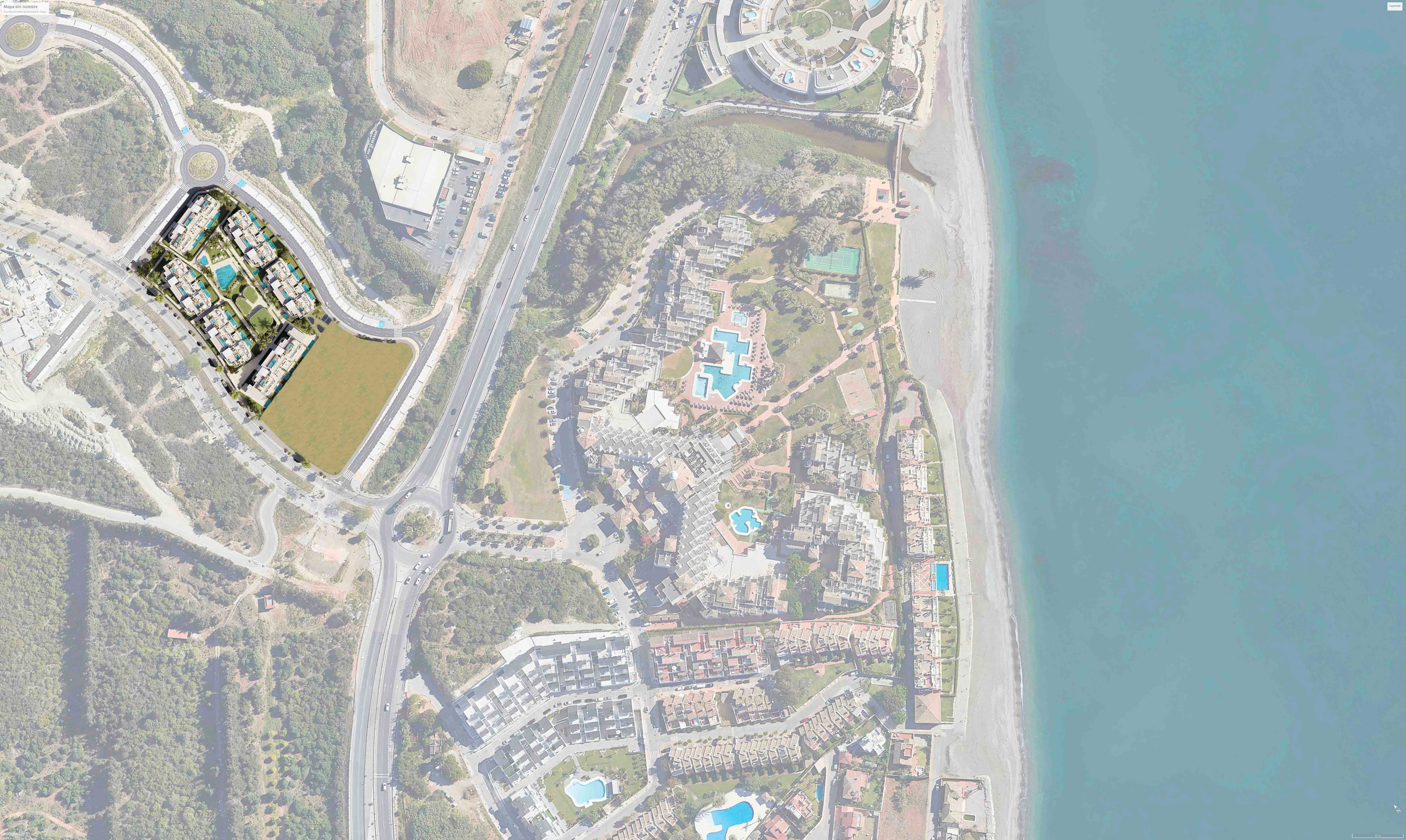 Estepona's west side and the beach, from the air
