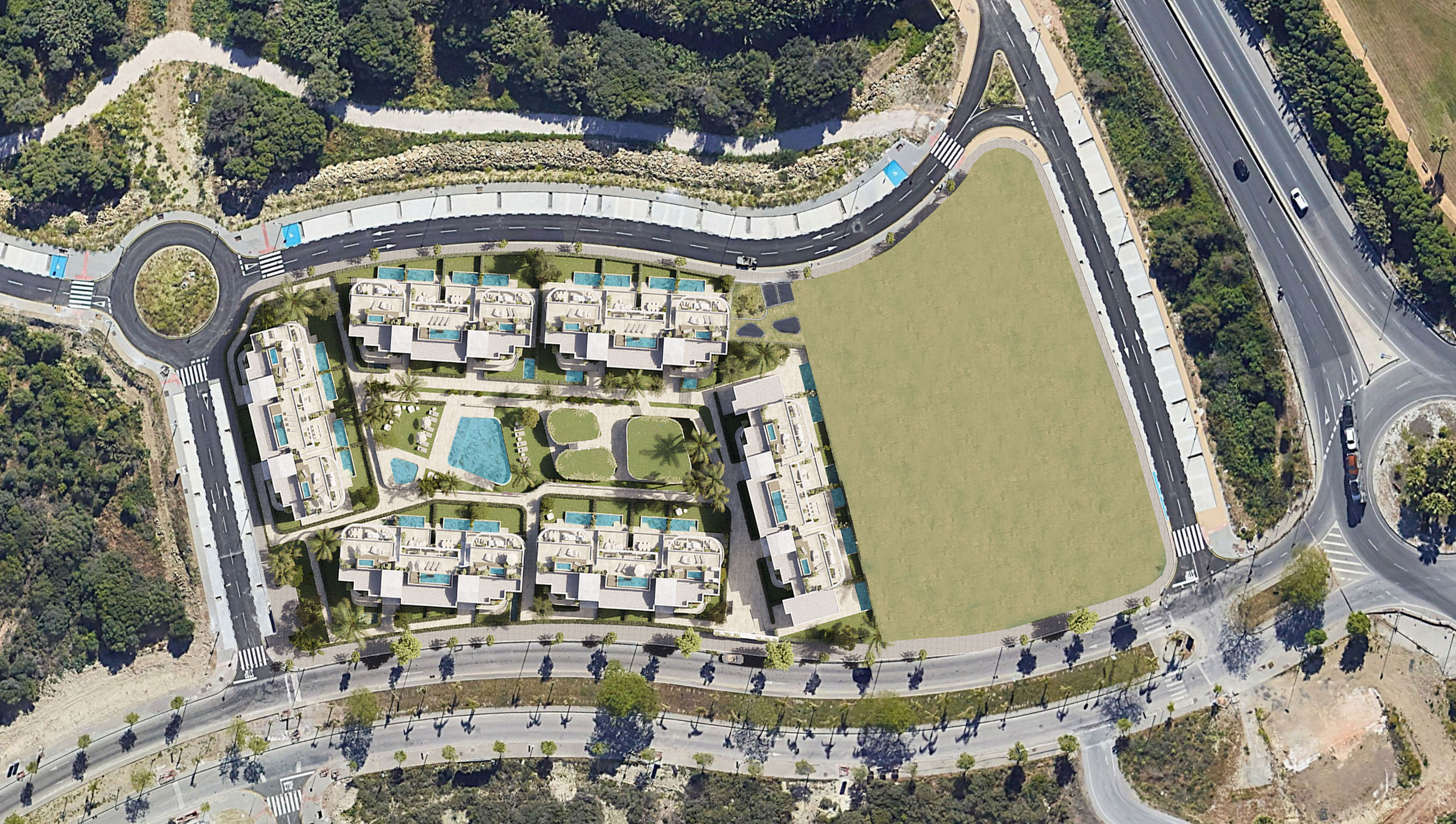 The site plan, seen from above
