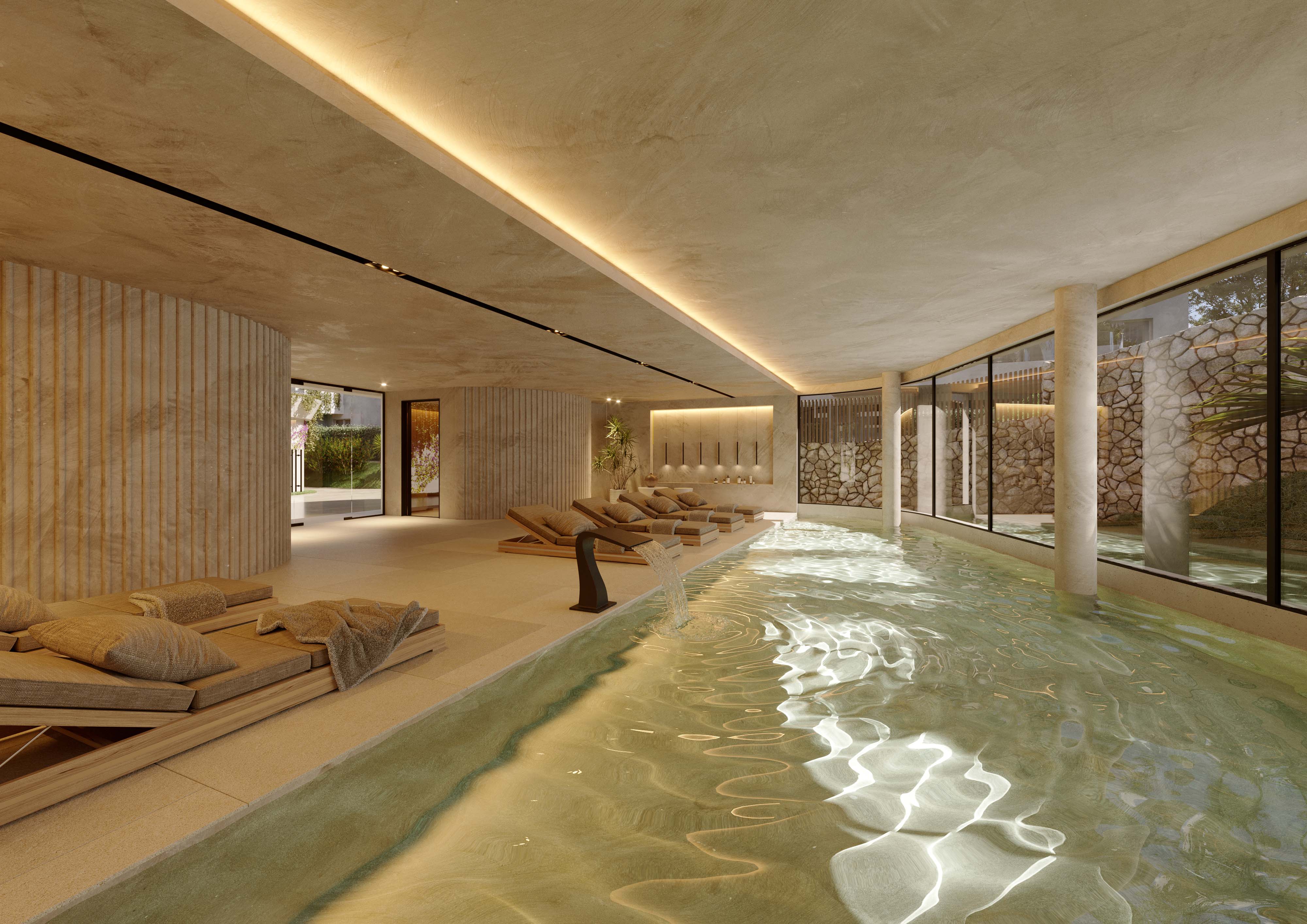 The heated indoor pool