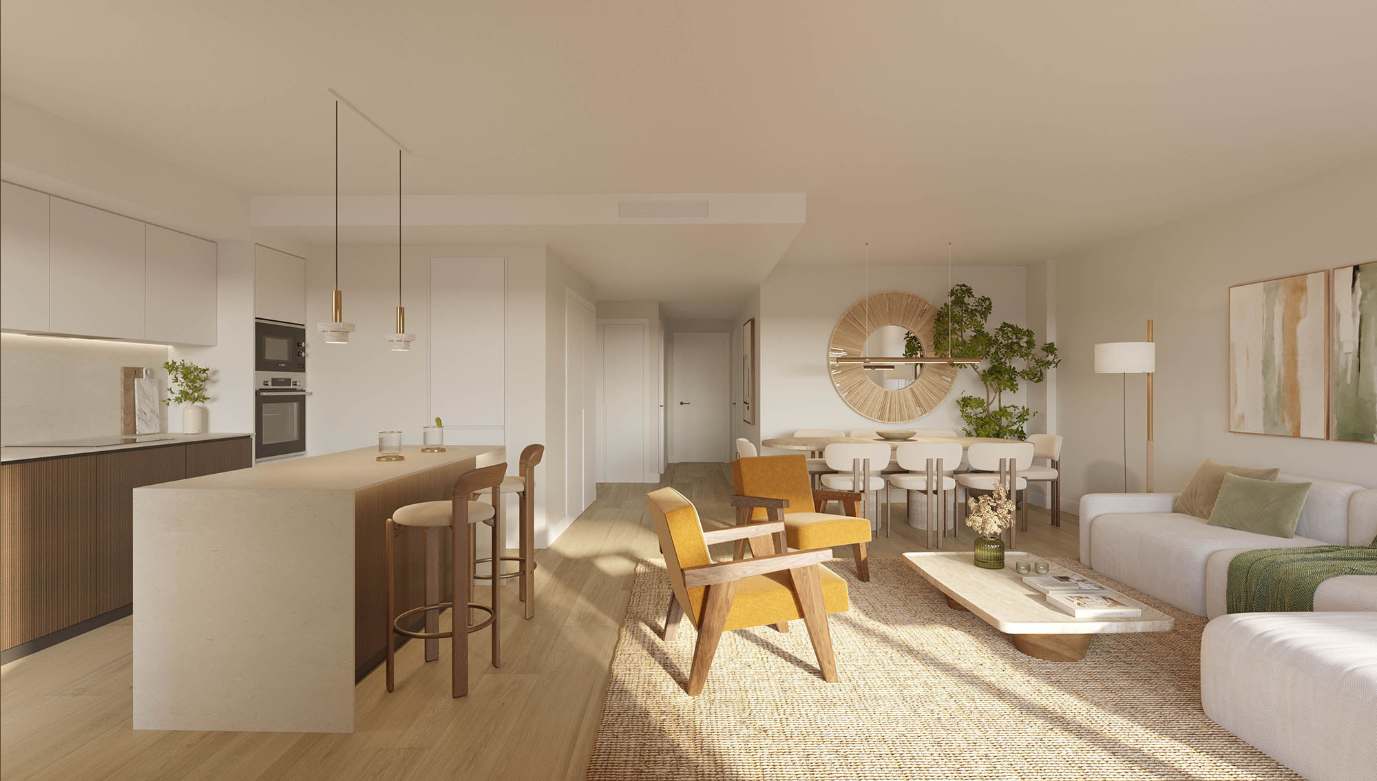 Living room, looking back into the home