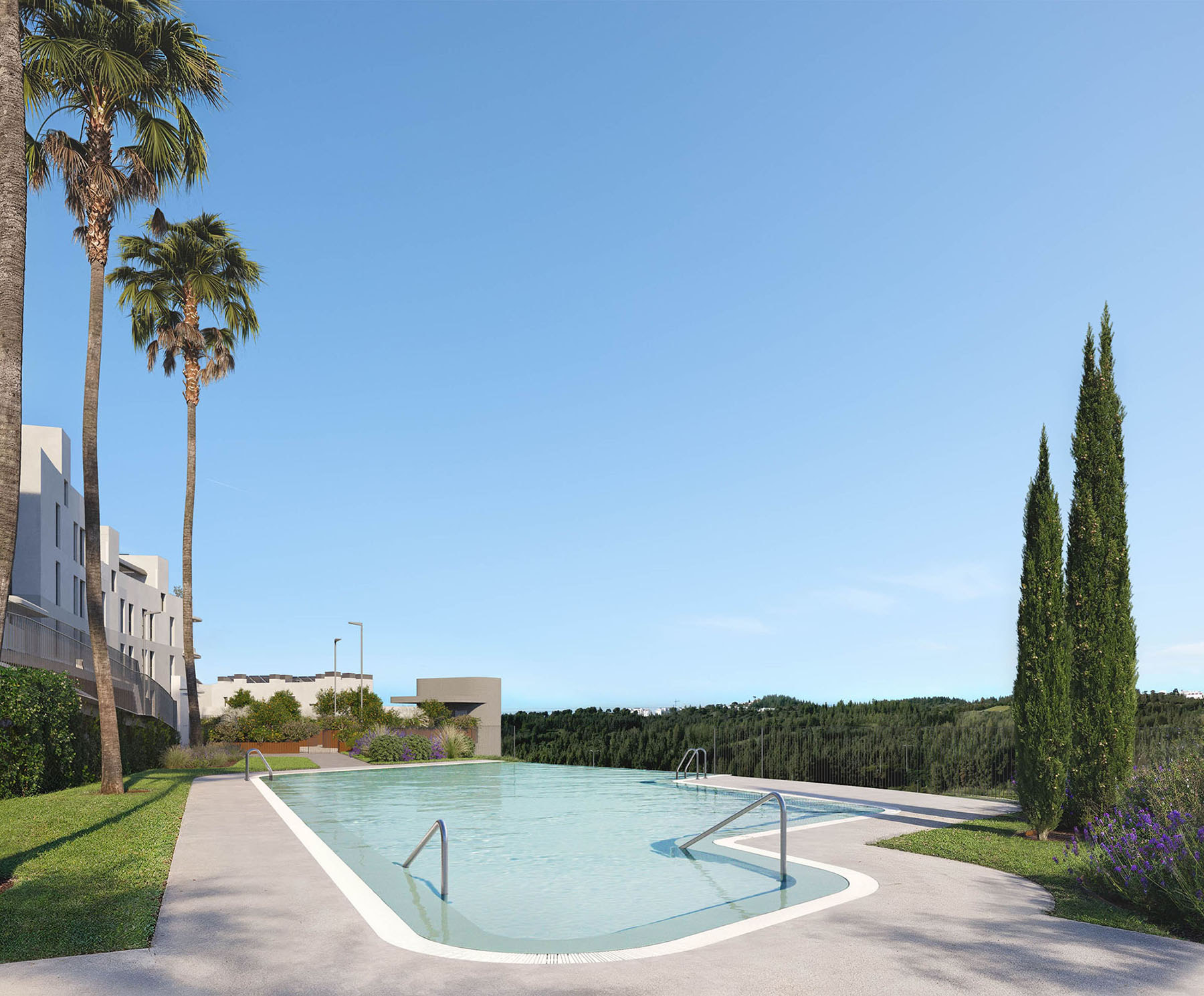 Gardens and the second-phase pool