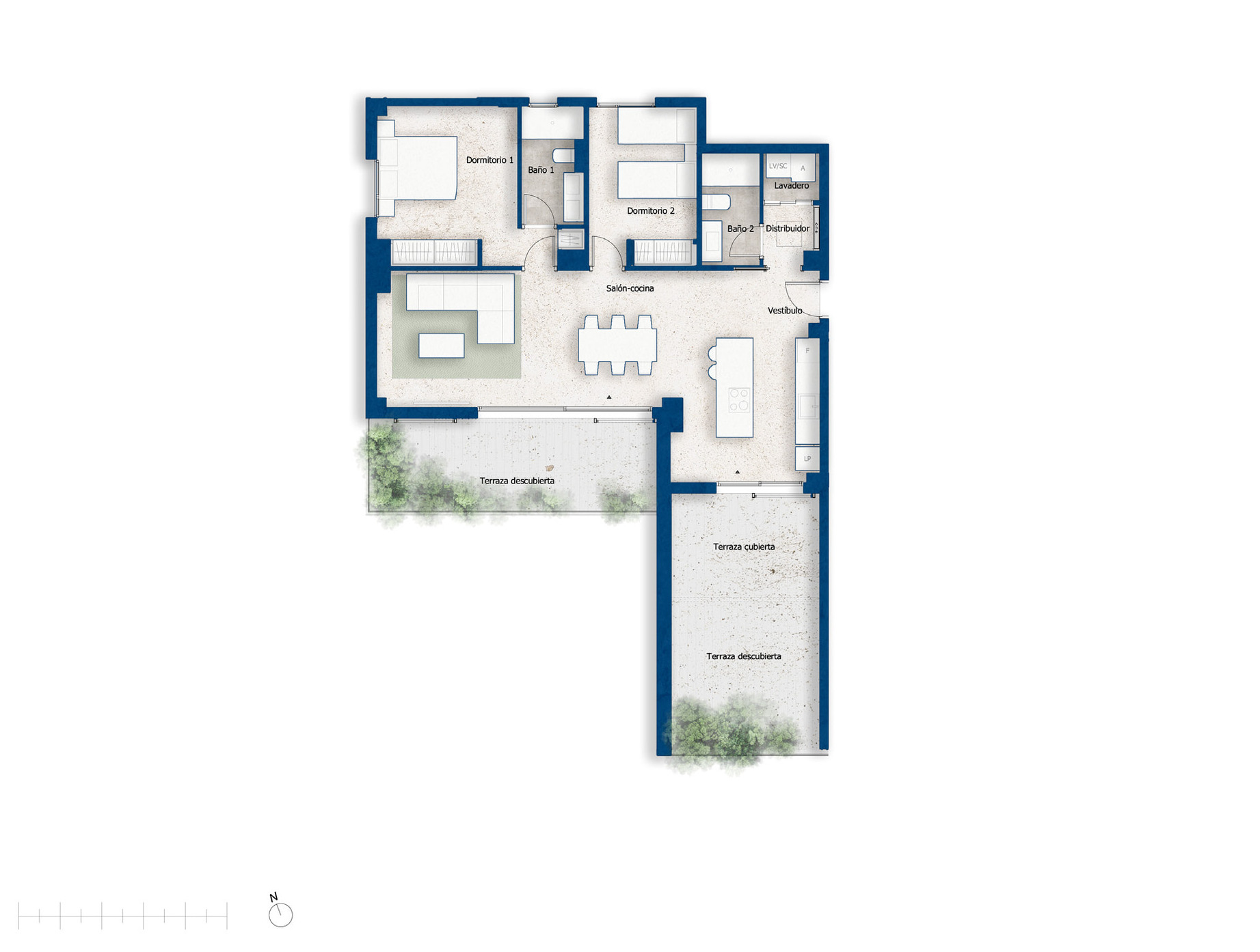 Two bedrooms