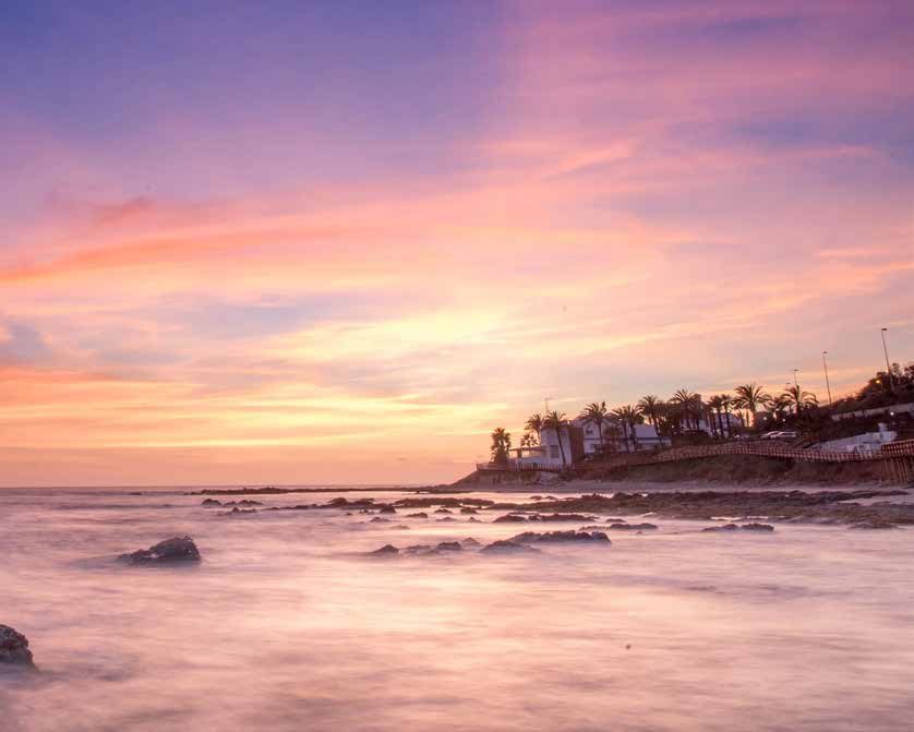 The beach at dusk