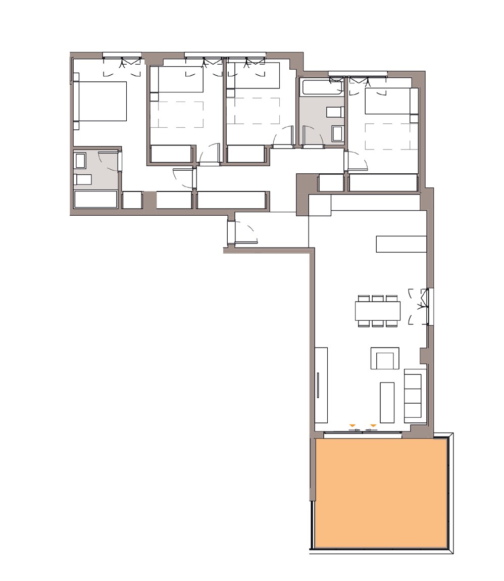 Typical plan, 4 bedrooms