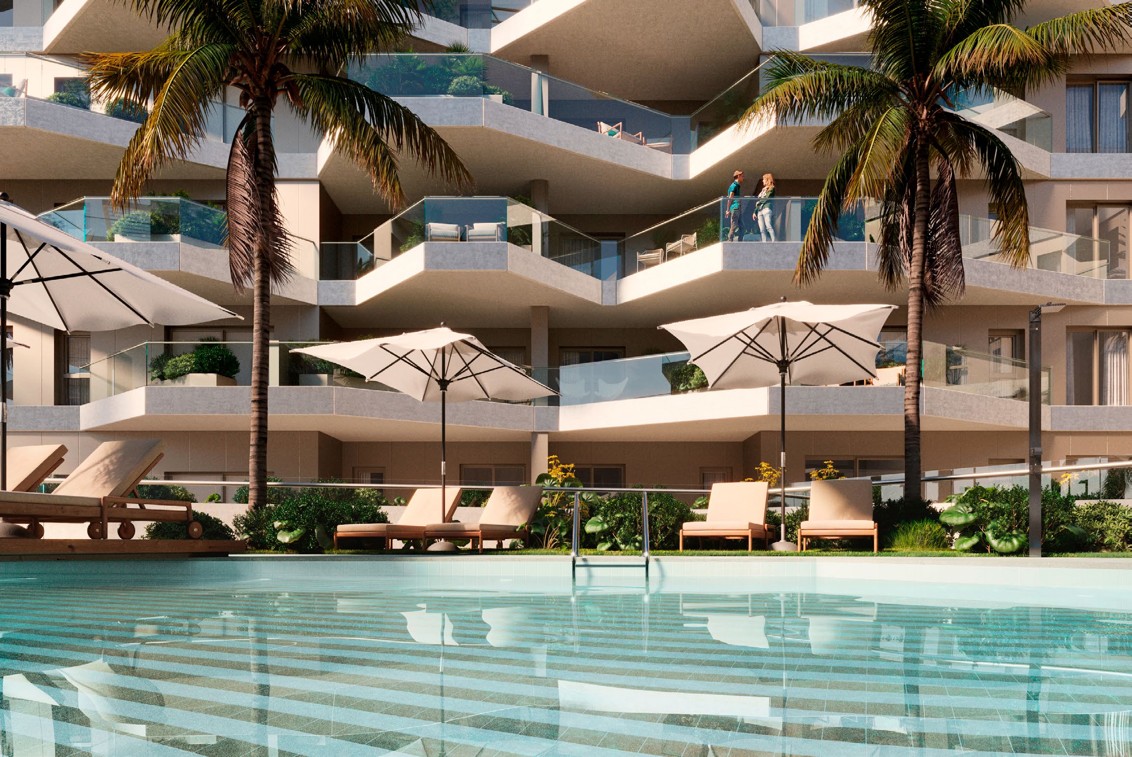 Pool between the blocks