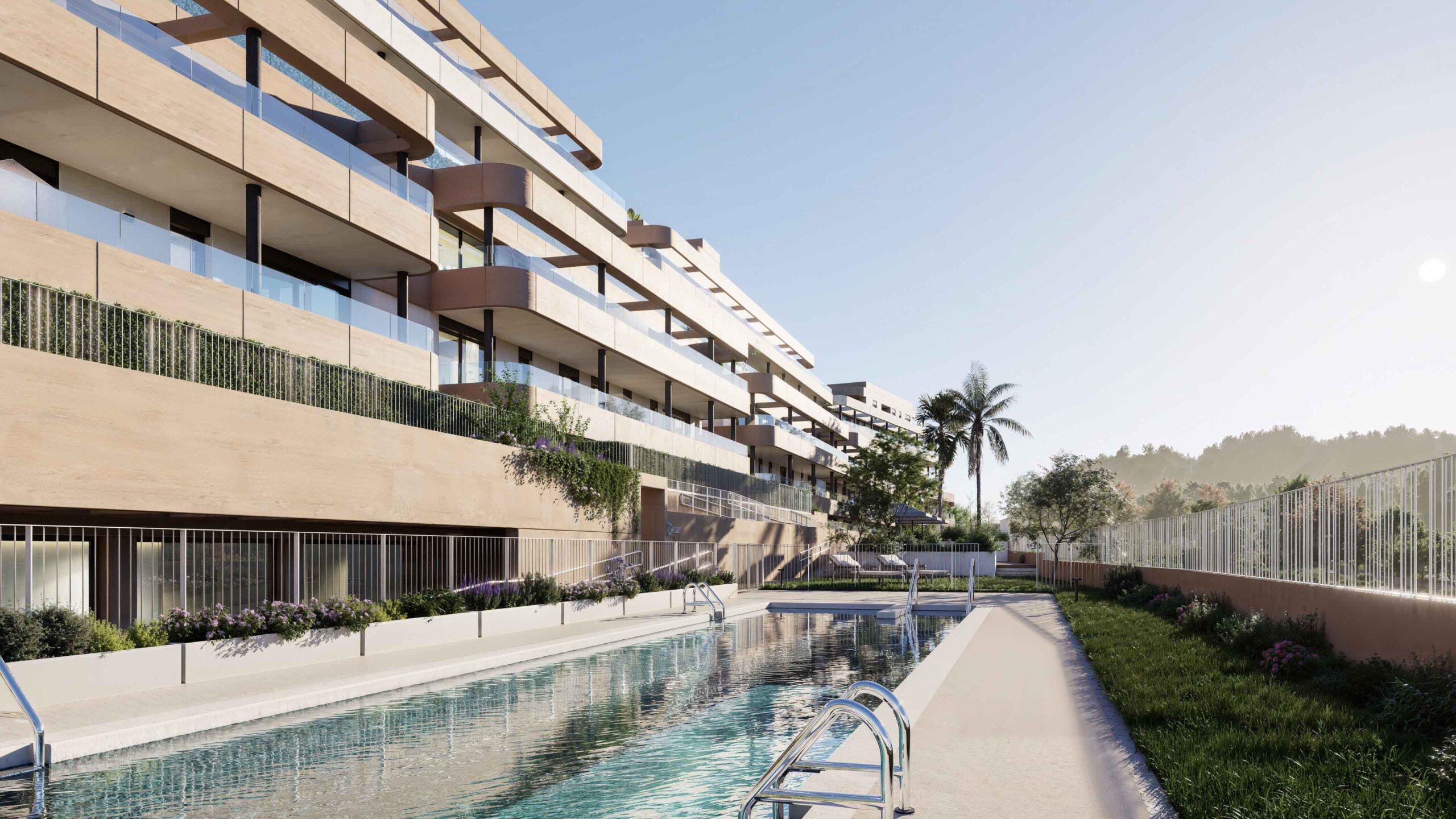 The outdoor pool