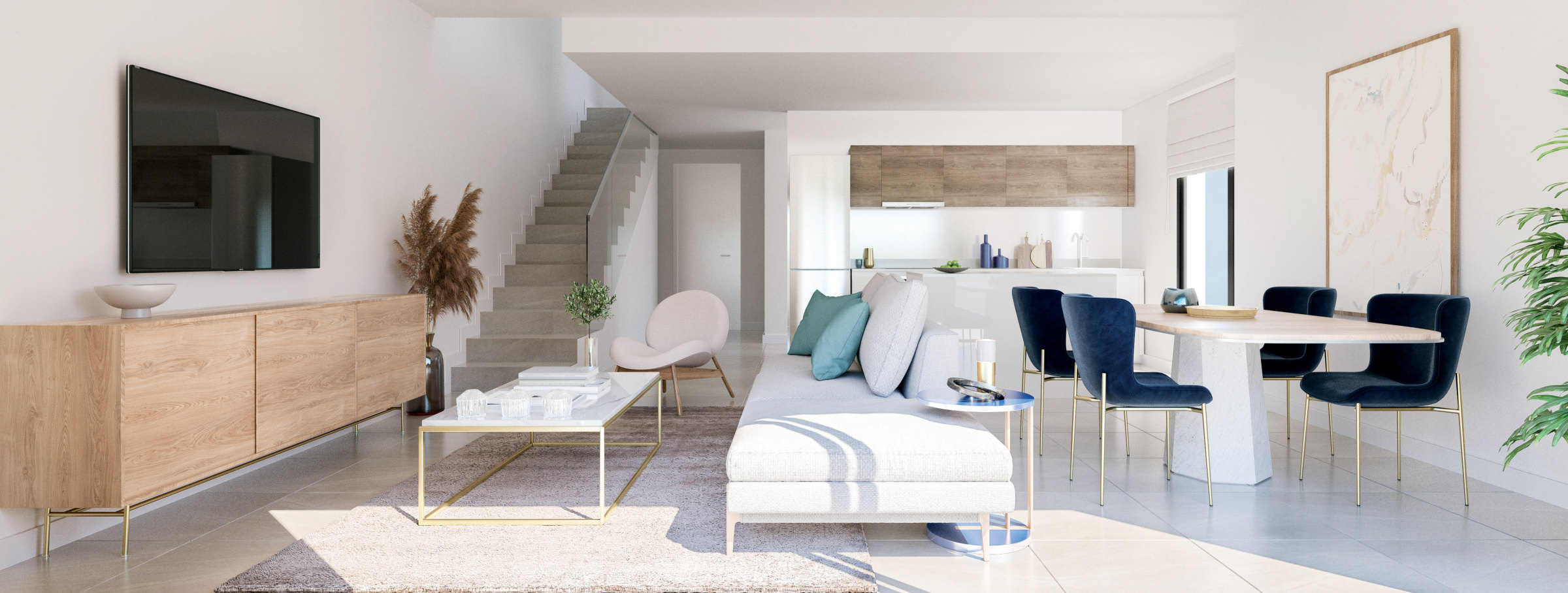 Living room, opening to the terrace