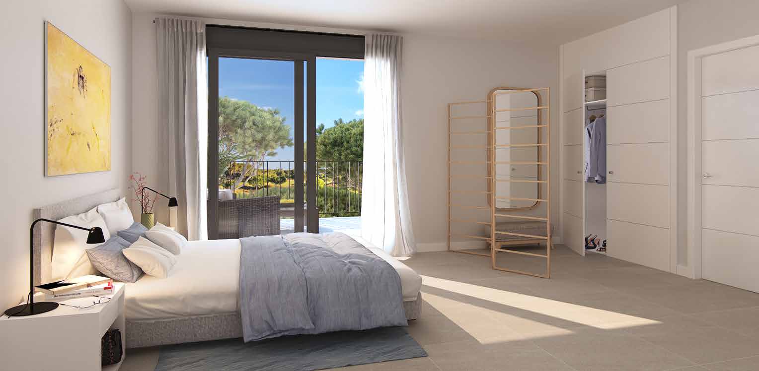 A bedroom opening onto the garden