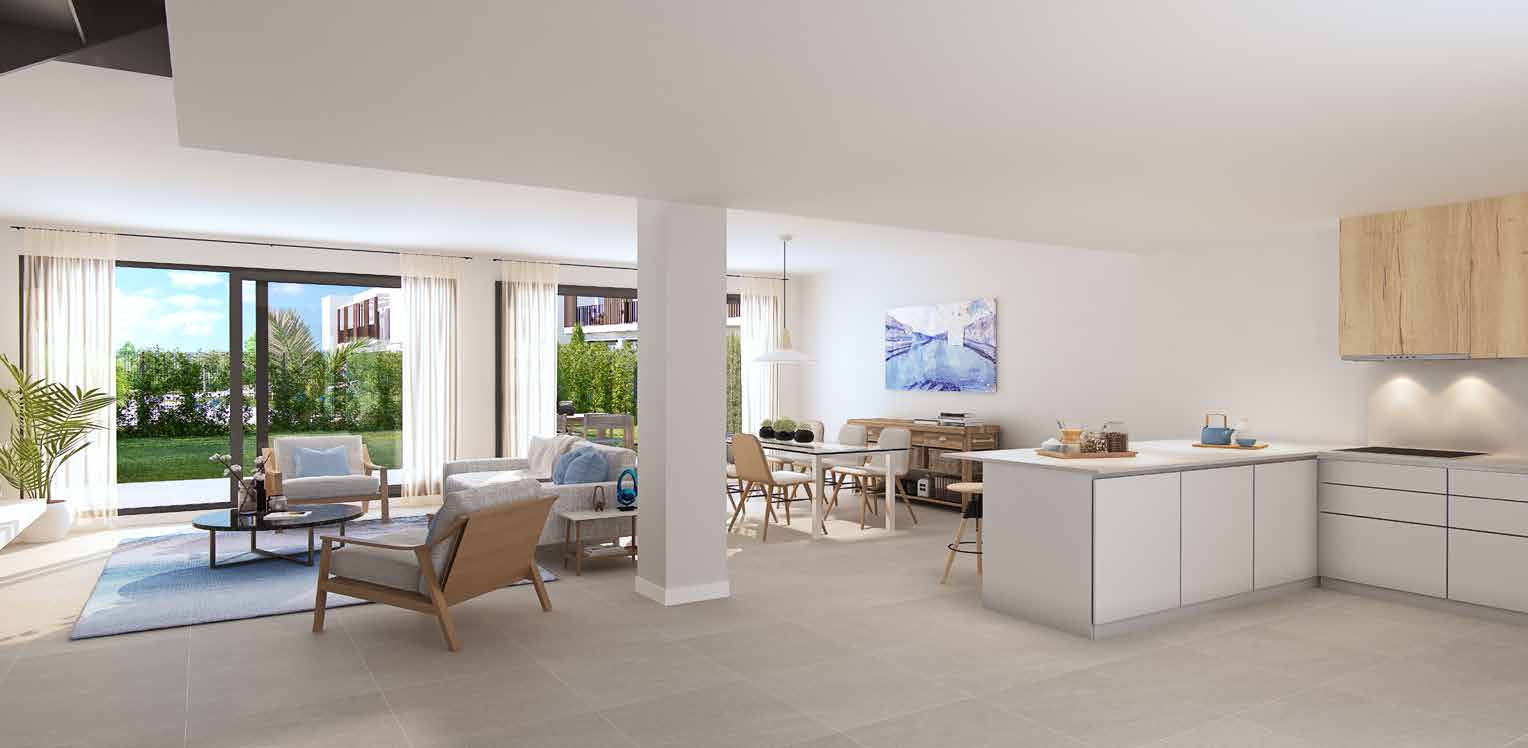 Kitchen, living and dining in one room