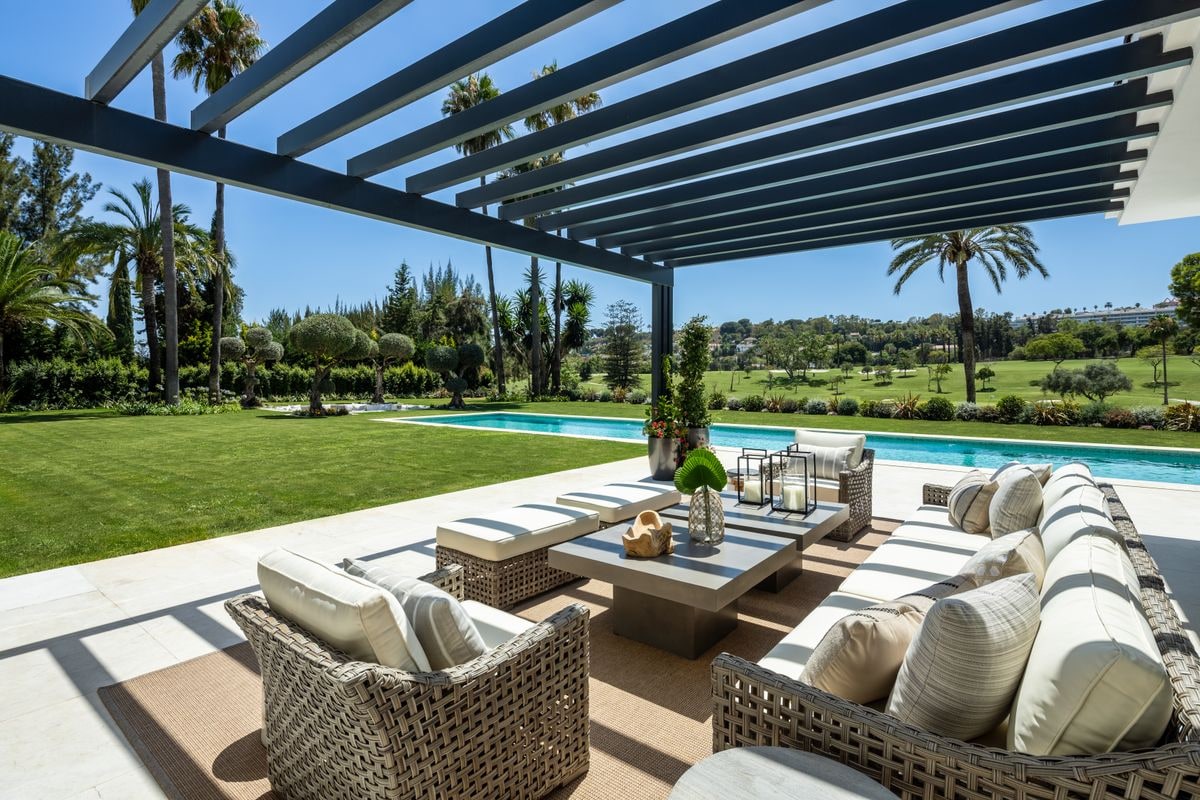 Terrace with golf course view